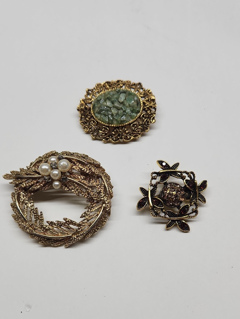 Gold-Tone Vintage Style Brooch Bundle